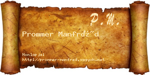Prommer Manfréd névjegykártya